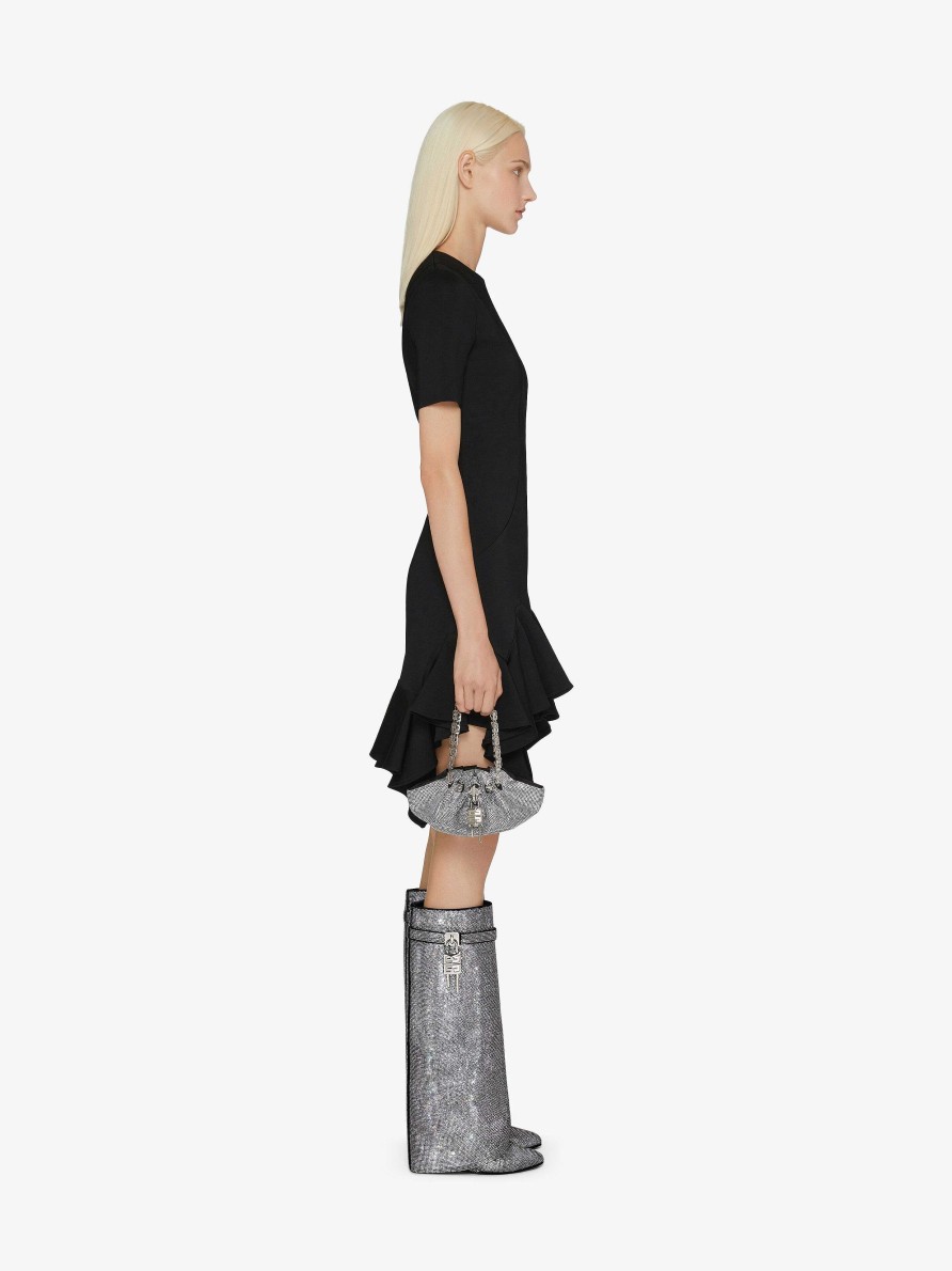 Women Givenchy Boots & Booties | Shark Lock Boots In Suede With Strass Silvery