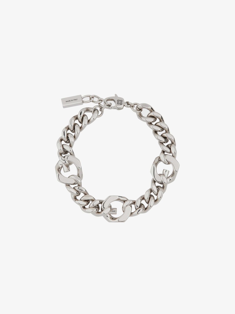 Men Givenchy Jewelry | G Chain Bracelet In Metal Silvery