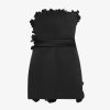 Women Givenchy Dresses | Bustier Dress In Satin With Embroidered Flowers Black