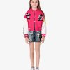 Women Givenchy Girl (4 To 12 Years) | Oswald Varsity Jacket In Fleece White/Pink