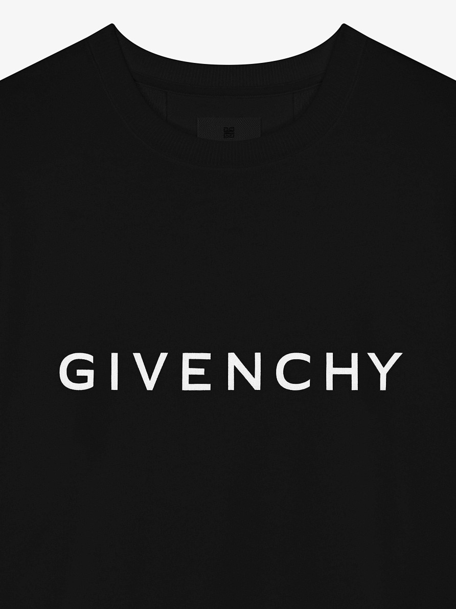 Men Givenchy Sweatshirts & Hoodies | Givenchy Archetype Slim Fit Sweatshirt In Fleece Black