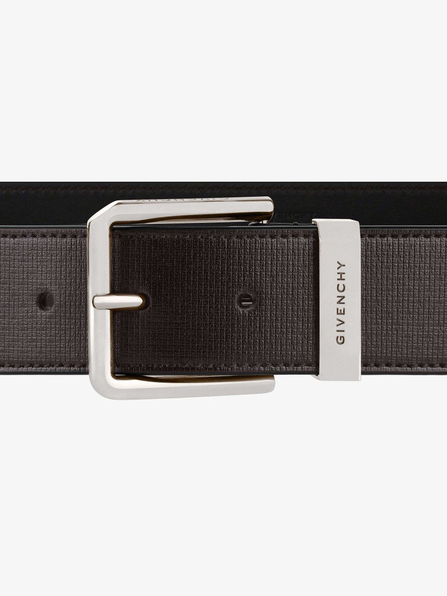 Men Givenchy Belts | Gentleman Belt In 4G Classic Leather Dark Brown