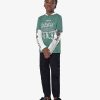 Men Givenchy Boy (4 To 12 Years) | Overlapped Hooded T-Shirt In Cotton White/Greyish Green