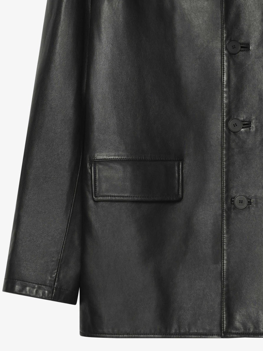 Men Givenchy Jackets & Coats | Jacket In Aged Leather Black