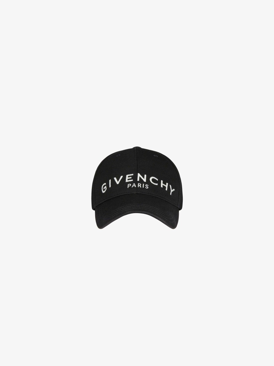 Men Givenchy Beanies & Caps | Givenchy Paris Embroidered Cap Black