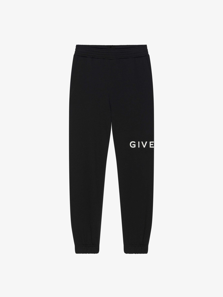 Women Givenchy Pants | Givenchy Archetype Slim Fit Jogger Pants In Fleece Black