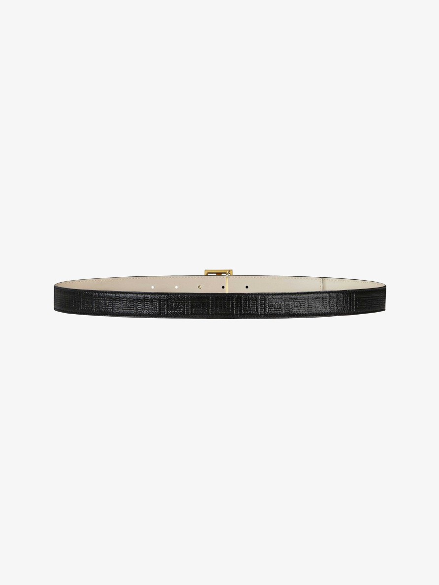 Women Givenchy Belts | 4G Reversible Belt In Coated Canvas Black