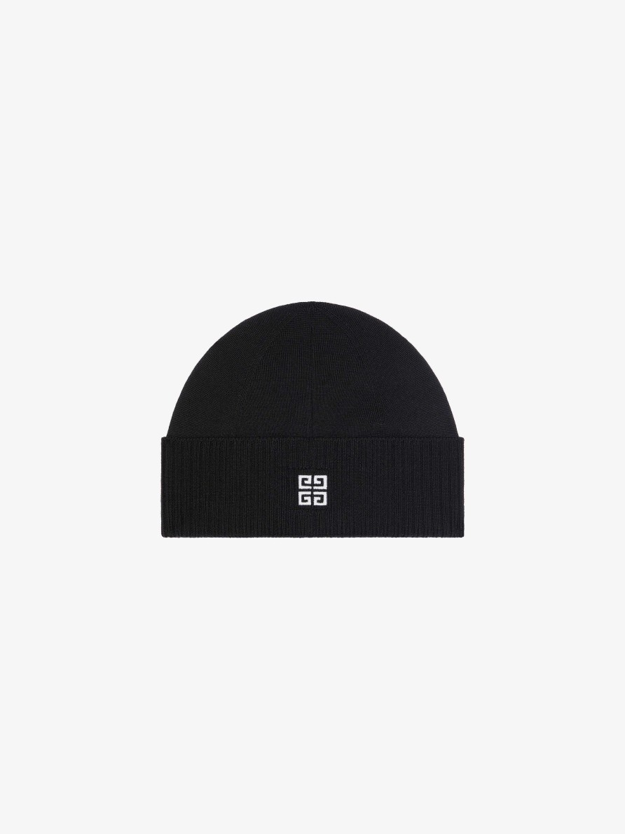 Women Givenchy Other Accessories | Givenchy 4G Beanie In Wool Black/White