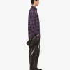 Men Givenchy Shirts | Checked Shirt In Wool And Cotton Dark Purple