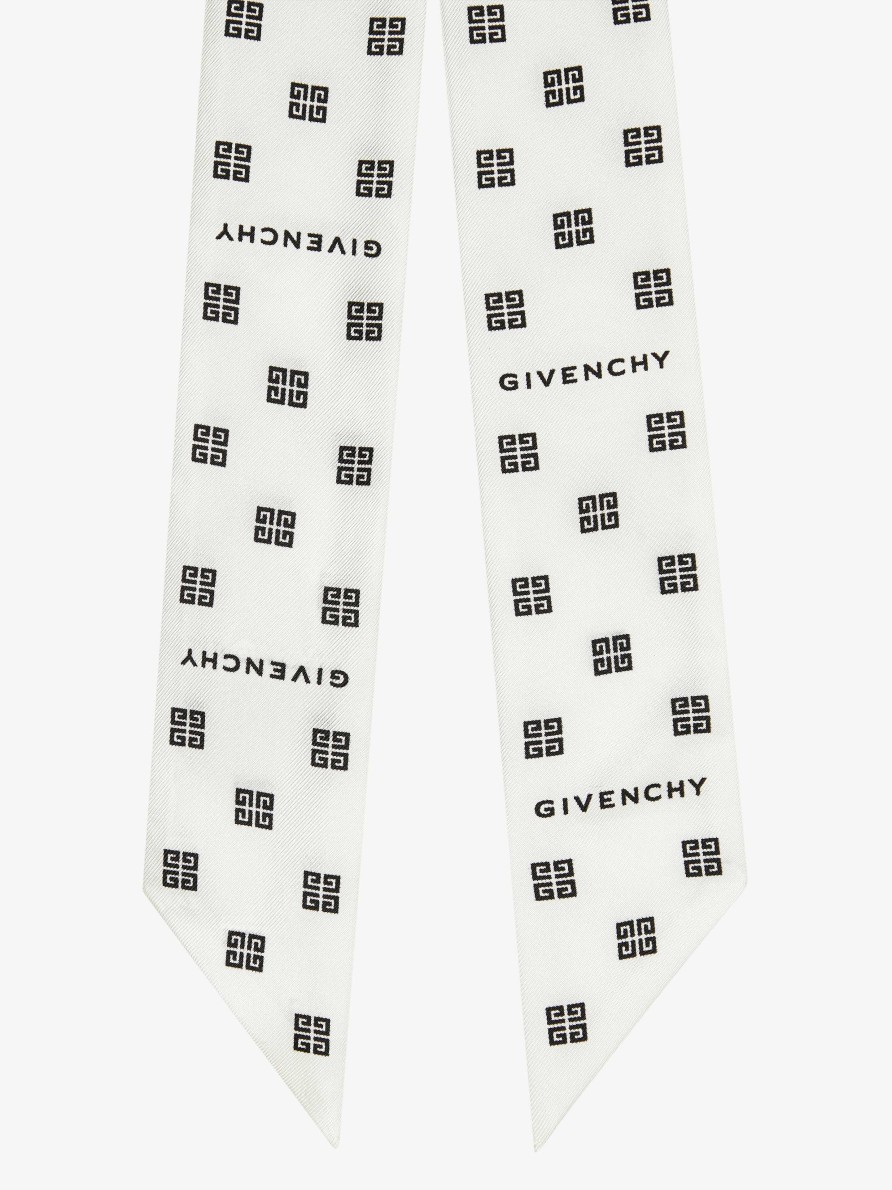 Women Givenchy Scarves | Bandeau In 4G Silk White/Black