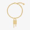 Women Givenchy Jewelry | Mini Lock Bracelet In Metal Golden Yellow