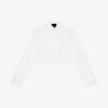 Women Givenchy Tops & Shirts | Cropped Shirt In Poplin White