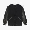 Women Givenchy Outerwear & Blousons | Oversized Varsity Jacket In Wool And Leather Black