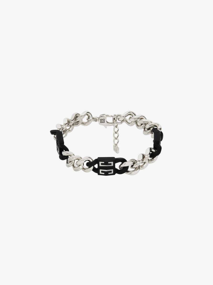 Men Givenchy Jewelry | 4G Bracelet In Metal Black/Silvery