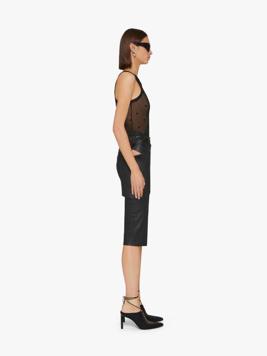 Women Givenchy T-Shirts | Slim Fit Tank Top In 4G Tulle Black