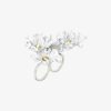 Women Givenchy Jewelry | Daisy Double Fingers Ring In Metal And Enamel With Crystals Off White