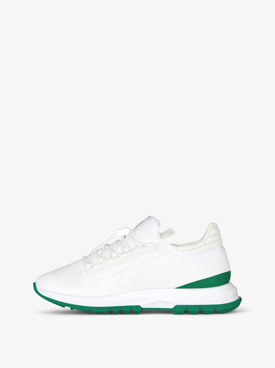 Men Givenchy Sneakers | Spectre Runner Sneakers In Synthetic Fiber With Zip White/Green