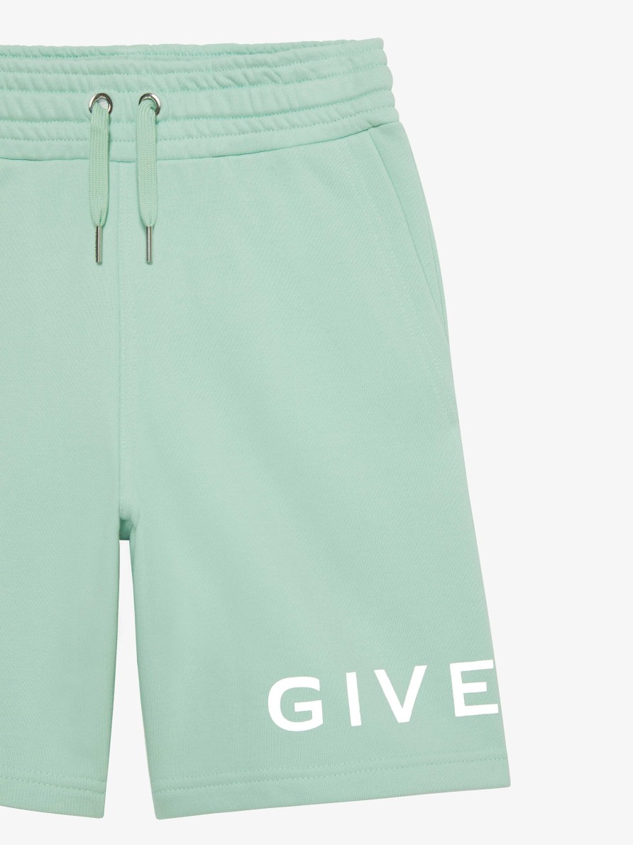 Men Givenchy Boy (4 To 12 Years) | Bermuda Shorts In Fleece Light Mint Green