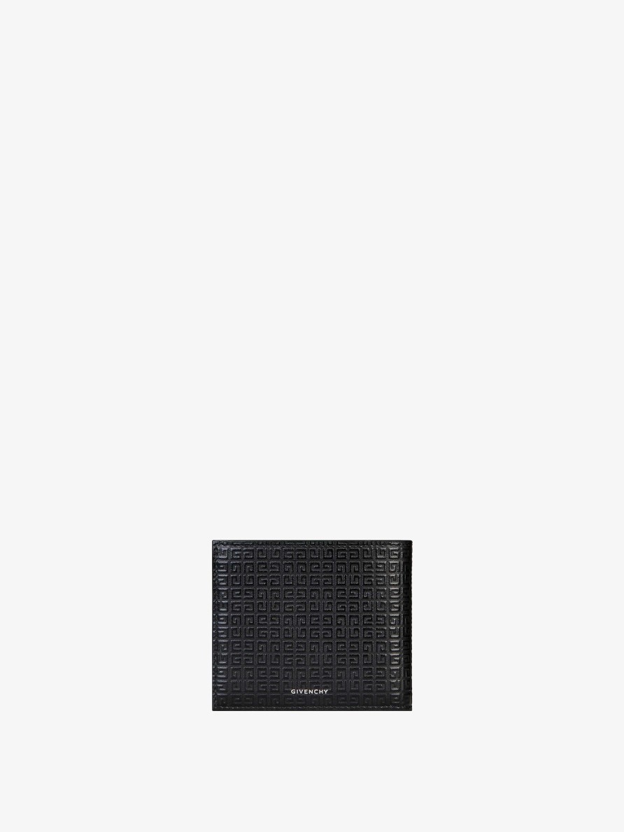 Men Givenchy Small Leather Goods | Givenchy Wallet In 4G Micro Leather Black/Green