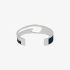 Men Givenchy Jewelry | Giv Cut Bracelet In Metal And Leather Blue/Silvery