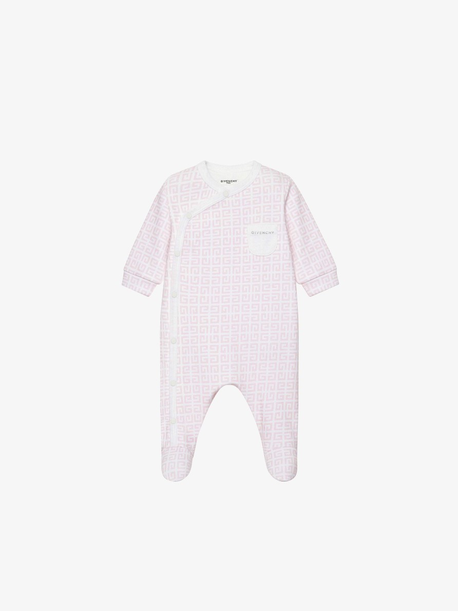 Men Givenchy Baby (1 Month To 3 Years) | Givenchy 4G Pyjama In Cotton Pale Pink/White