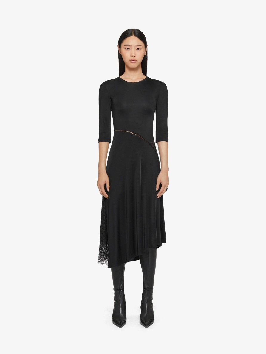 Women Givenchy Dresses | Dress In Jersey And Lace Black