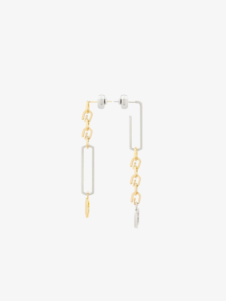 Women Givenchy Jewelry | G Link Asymmetrical Earrings Golden/Silvery