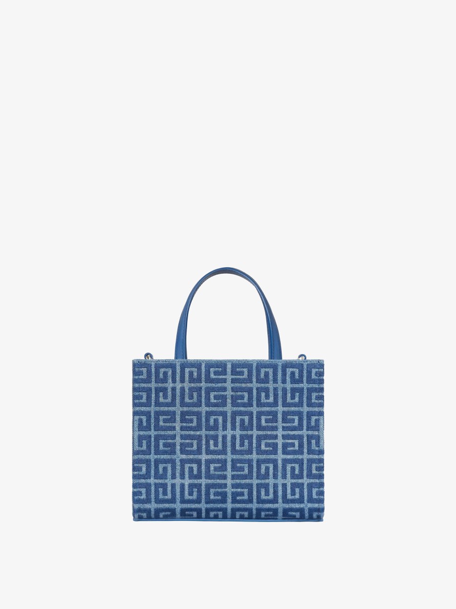 Women Givenchy G-Tote | Mini G-Tote Shopping Bag In 4G Denim Medium Blue