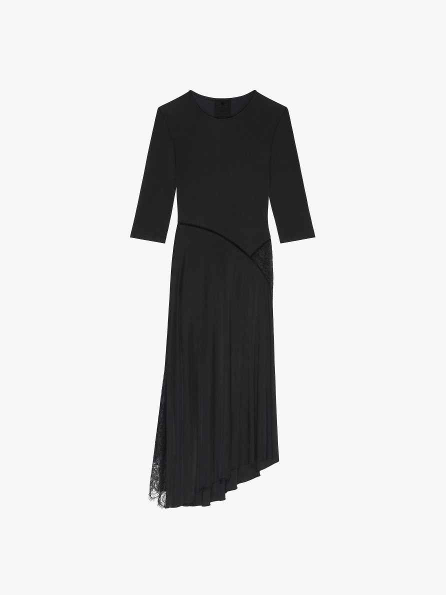 Women Givenchy Dresses | Dress In Jersey And Lace Black