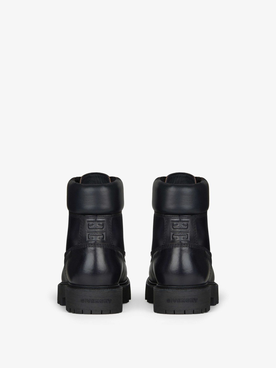 Men Givenchy Boots & Derbies | Show Ankle Workboots In Shiny Leather Black