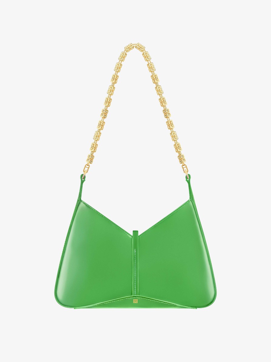 Women Givenchy Shoulder Bags | Small Cut Out Bag In Shiny Leather With Chain Absynthe Green