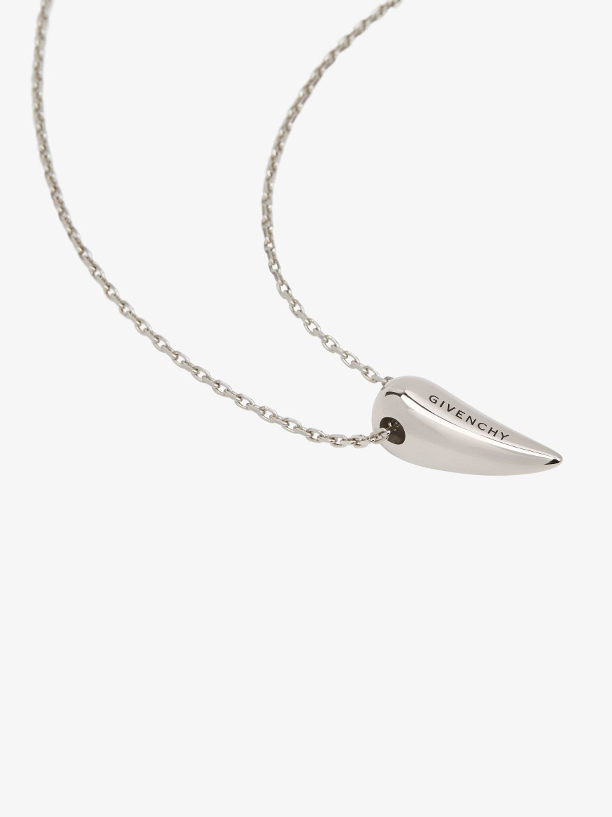 Men Givenchy Jewelry | G Tears Necklace In Metal Silvery