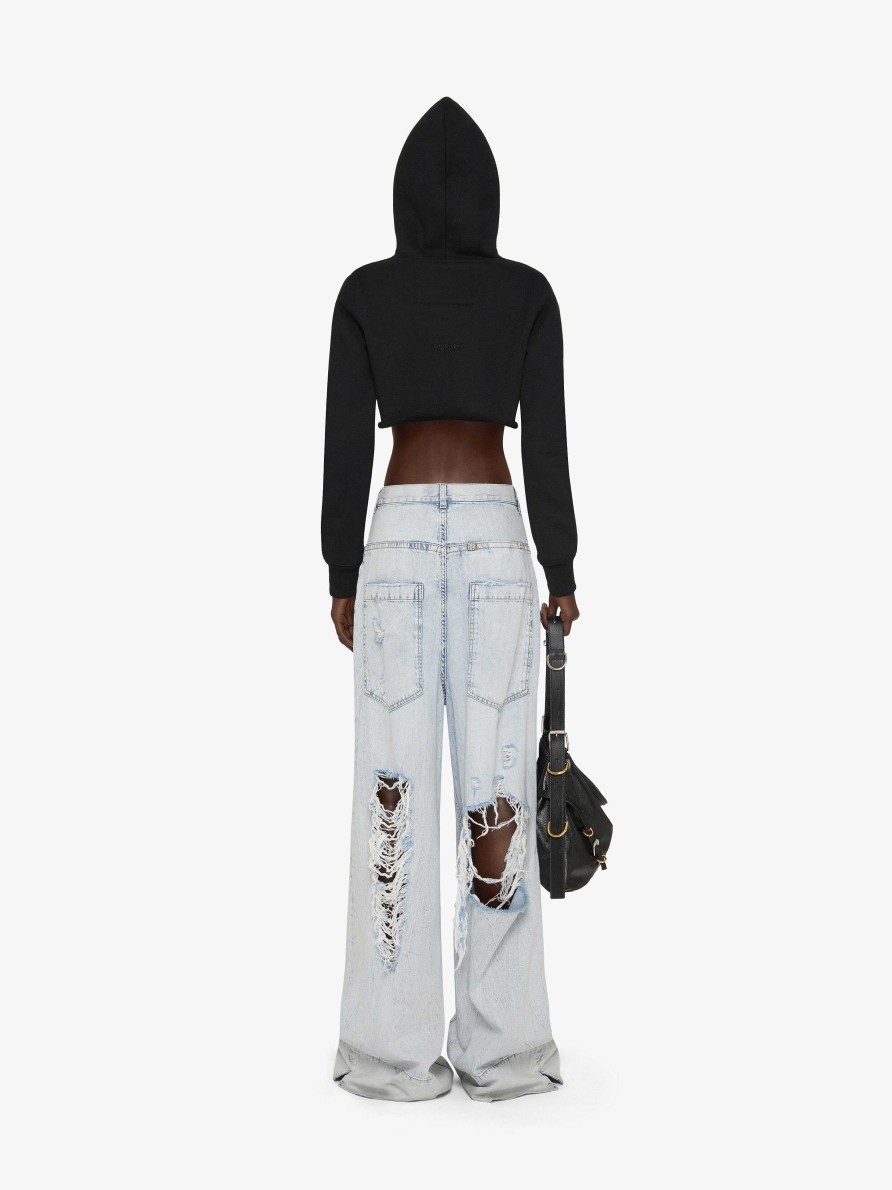 Women Givenchy Pants | Oversized Jeans In Destroyed Denim Light Blue