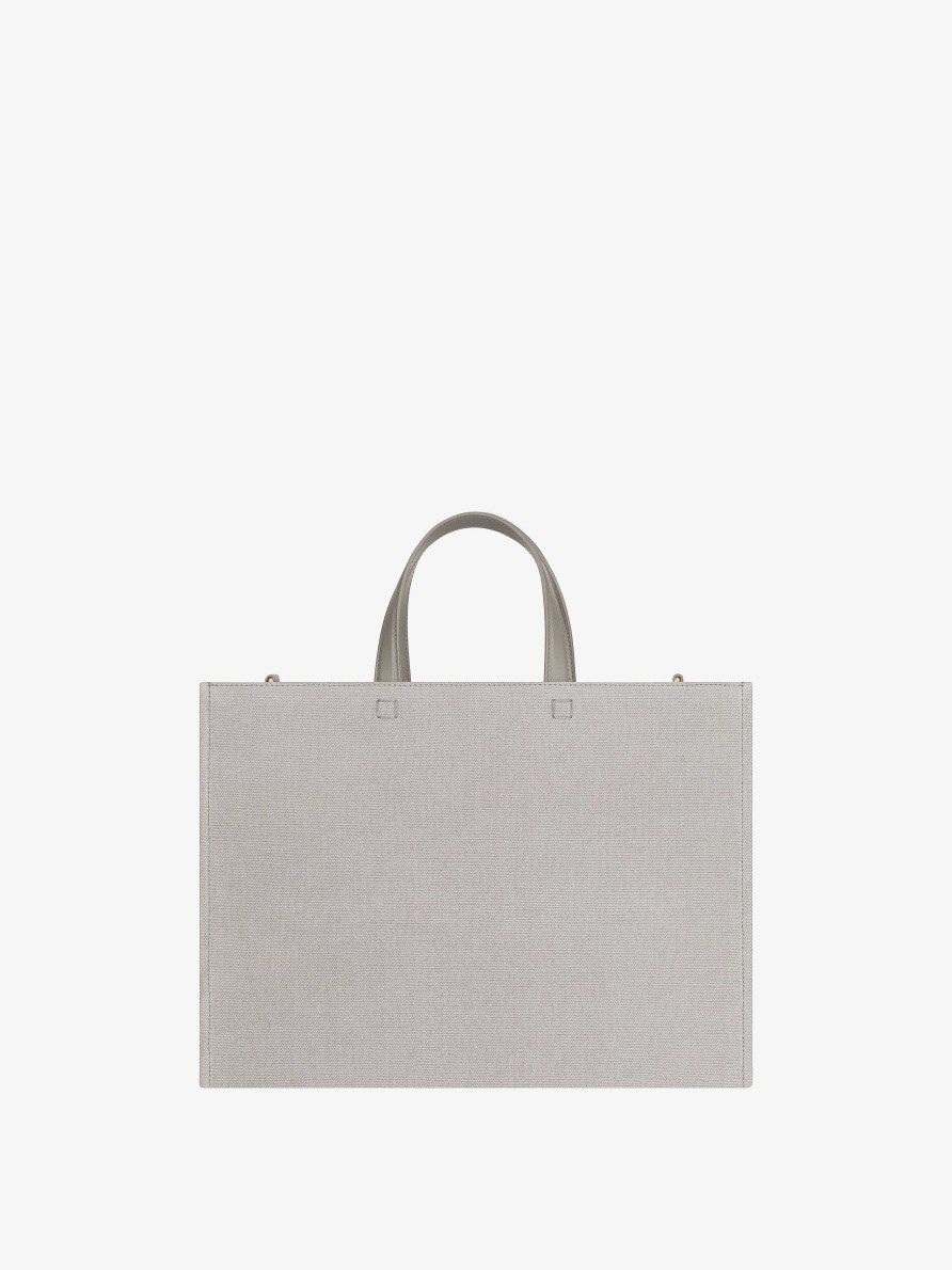 Women Givenchy G-Tote | Medium G-Tote Shopping Bag In Canvas Stone Grey