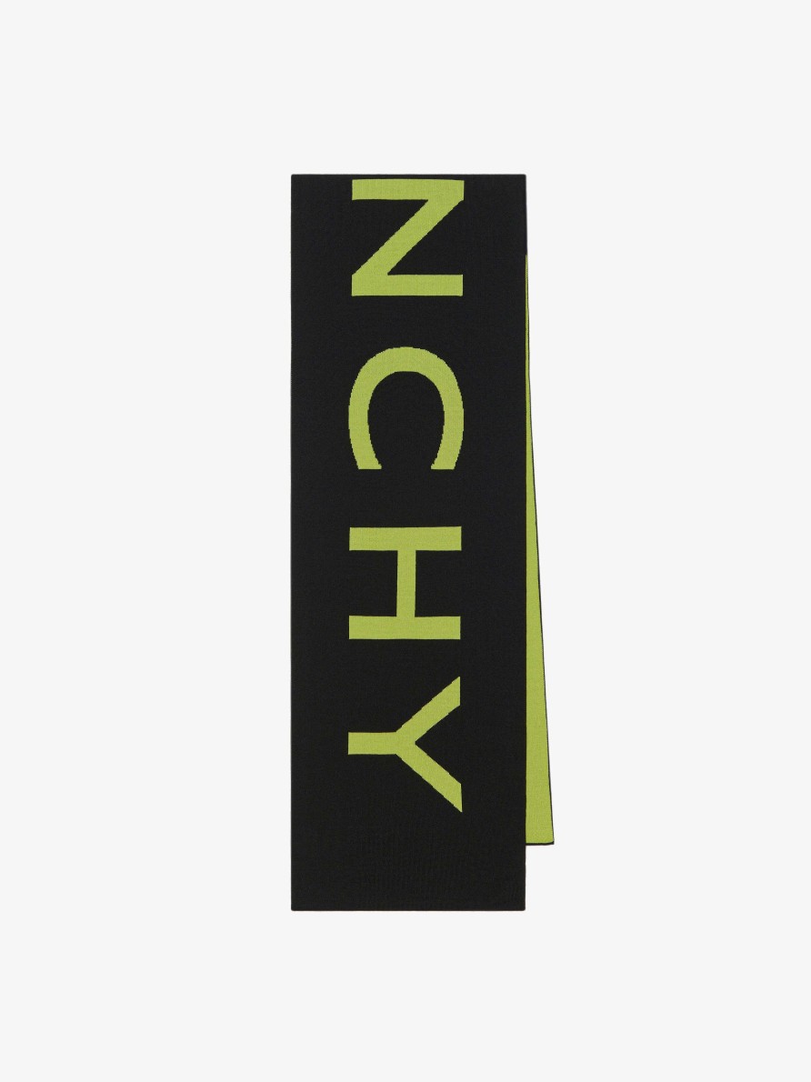 Men Givenchy Scarves & Ties | Givenchy Scarf In Wool Black