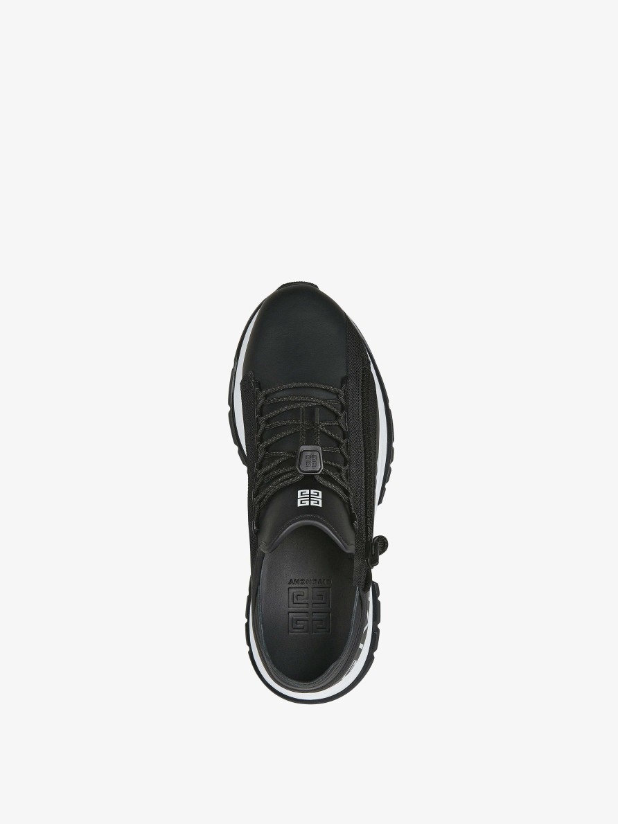 Women Givenchy Sneakers | Spectre Runner Sneakers In Leather With Zip Black/White