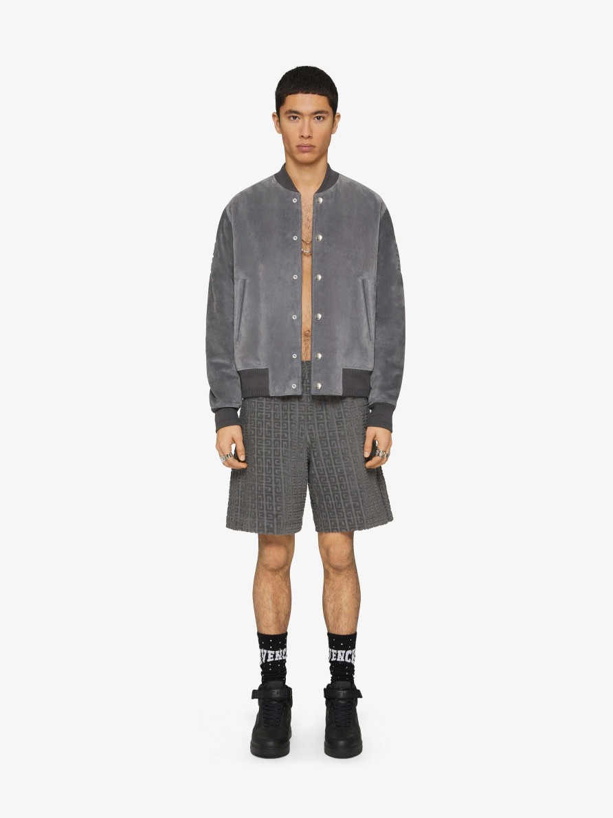 Men Givenchy Outerwear & Blousons | Vasity Jacket In Suede Dark Grey