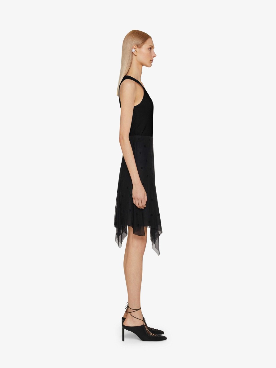 Women Givenchy Skirts | Pleated Skirt In 4G Tulle Black