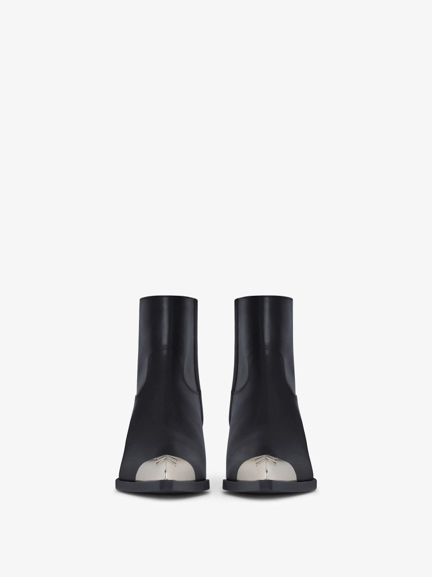 Women Givenchy Boots & Booties | Western Ankle Boots In Leather Black