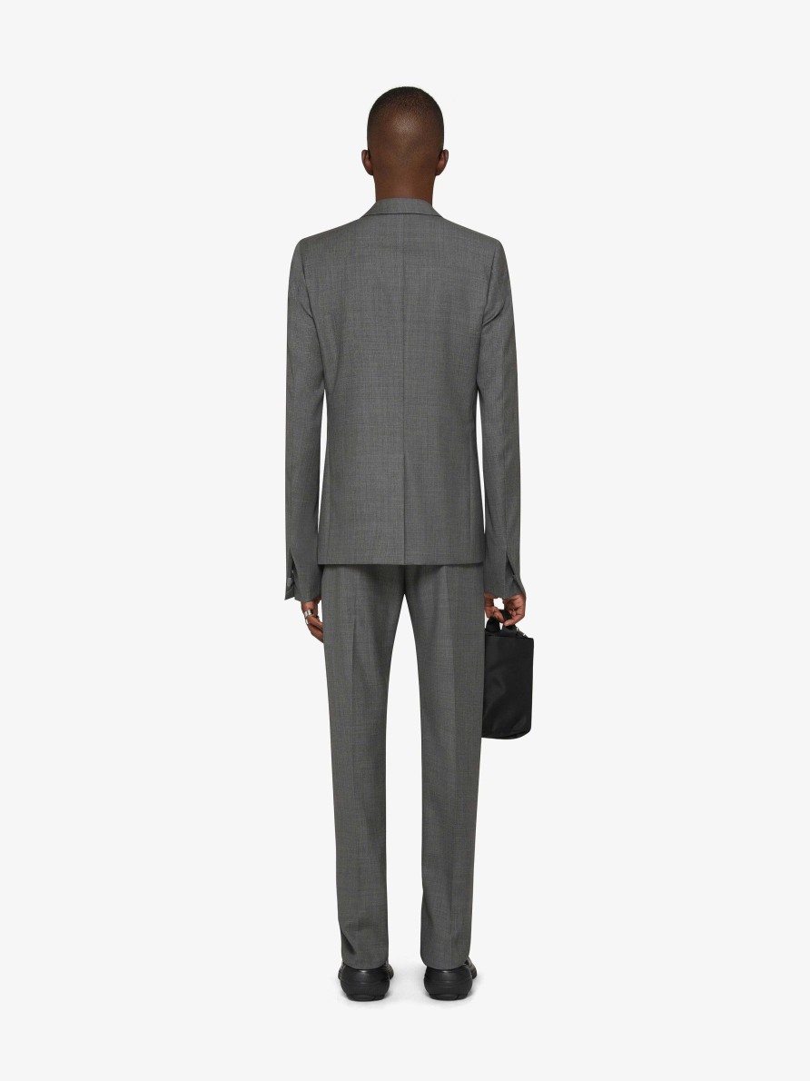 Men Givenchy Pants | Tailored Pants In Wool Medium Grey