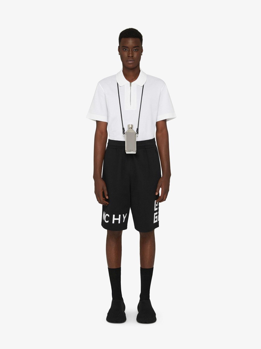 Men Givenchy Shorts | Givenchy 4G Bermuda Shorts In Fleece Black