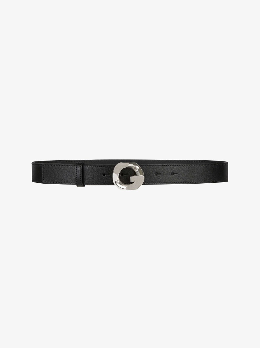 Women Givenchy Belts | Belt In Leather With G-Chain Buckle Black