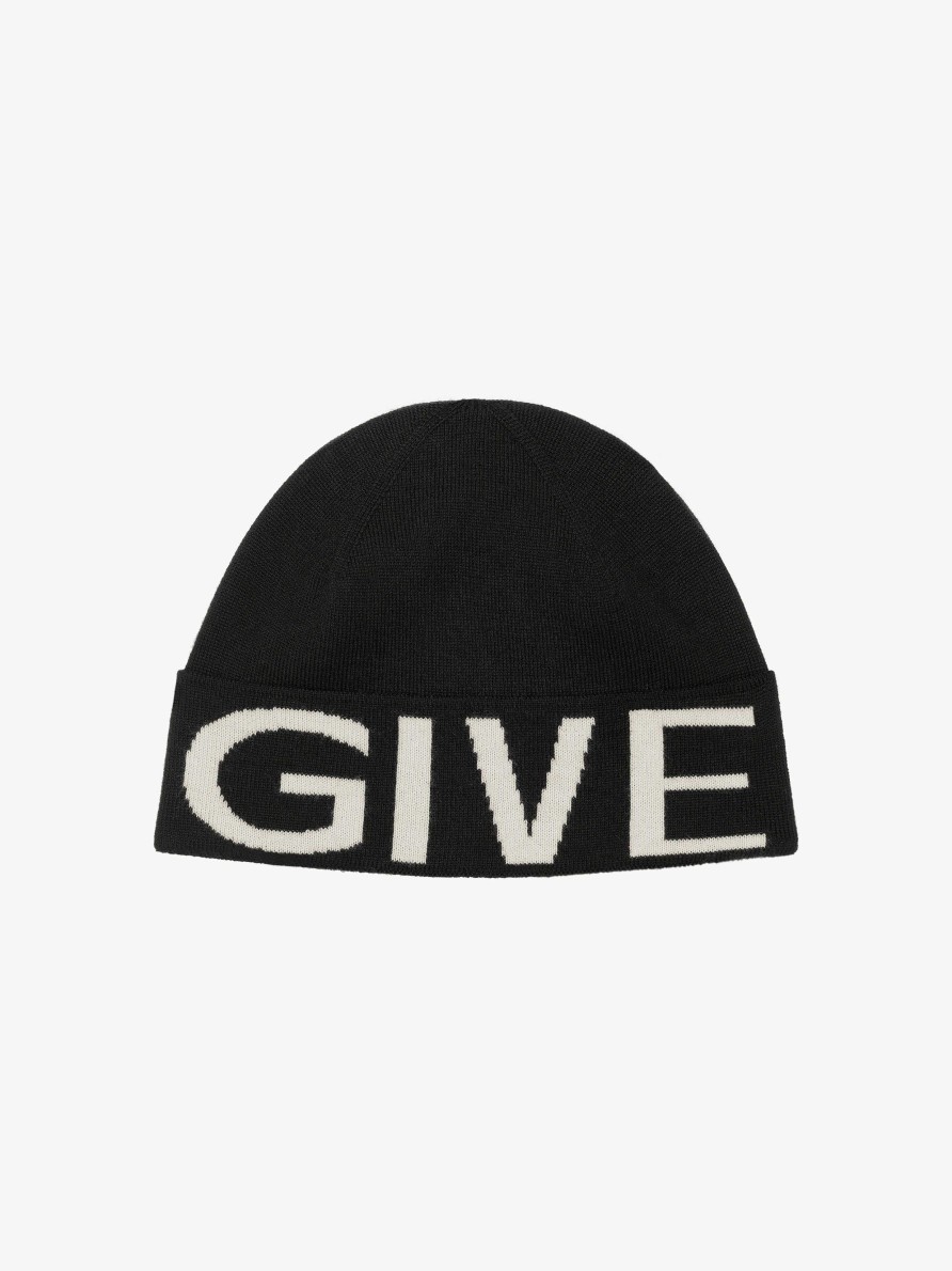 Men Givenchy Beanies & Caps | Givenchy Beanie In Wool Black