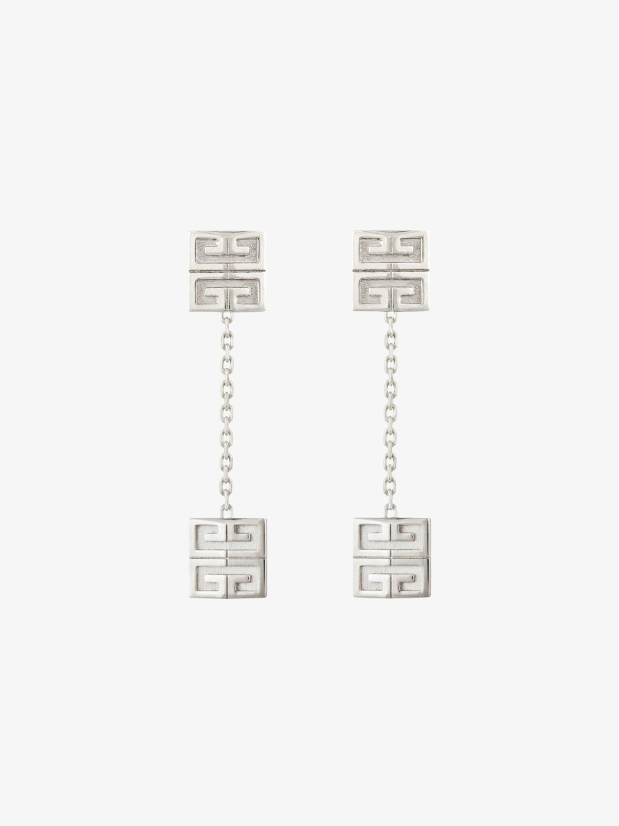 Women Givenchy Jewelry | 4G Pendant Earrings In Metal Silvery