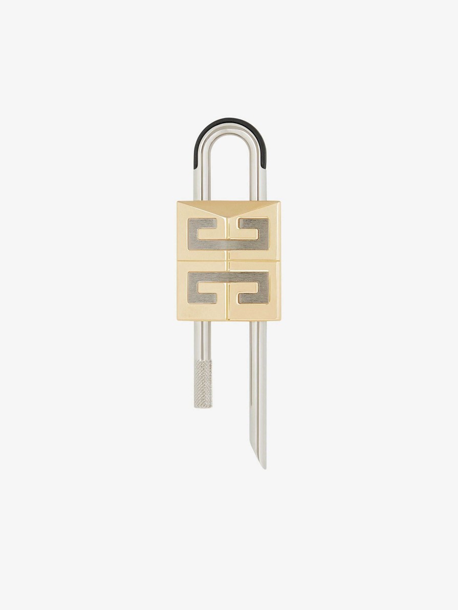 Men Givenchy Other Accessories | Small 4G Padlock In Two Tone Metal Golden/Silvery