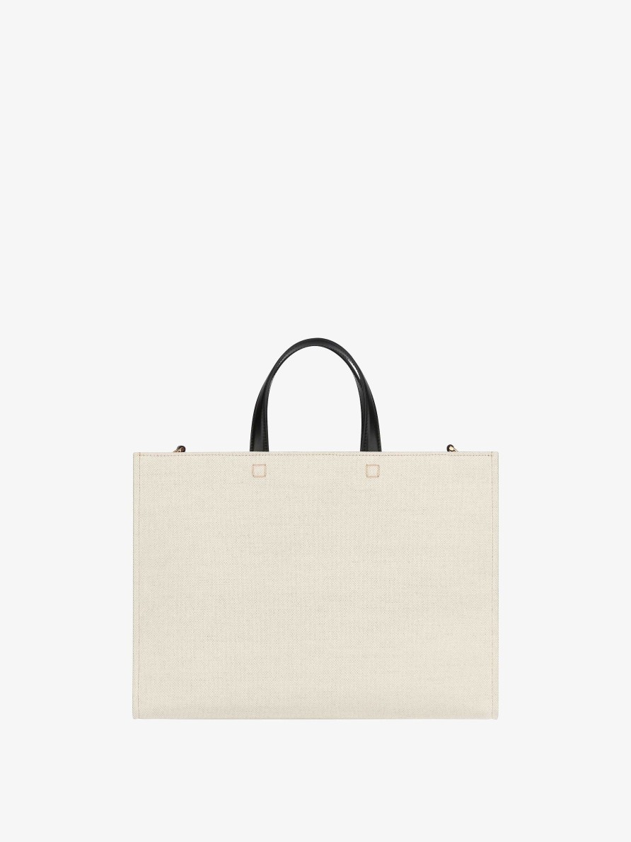 Women Givenchy G-Tote | Medium G-Tote Shopping Bag In Canvas Beige/Black