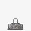 Women Givenchy Antigona | Mini Antigona Stretch Bag In Laminated Leather Silvery Grey