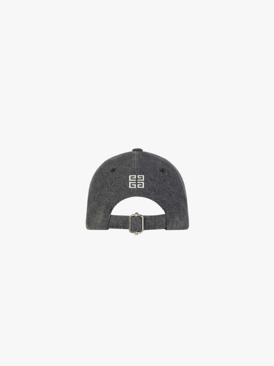 Women Givenchy Other Accessories | Givenchy Embroidered Cap In Denim Black