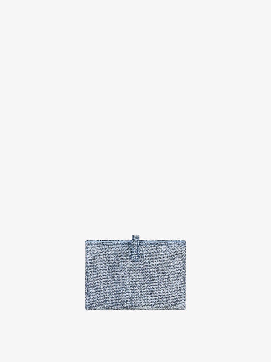 Women Givenchy Small Leather Goods | Voyou Wallet In Denim Medium Blue