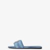 Women Givenchy Slides & Sandals | 4G Mules In Washed Denim Medium Blue